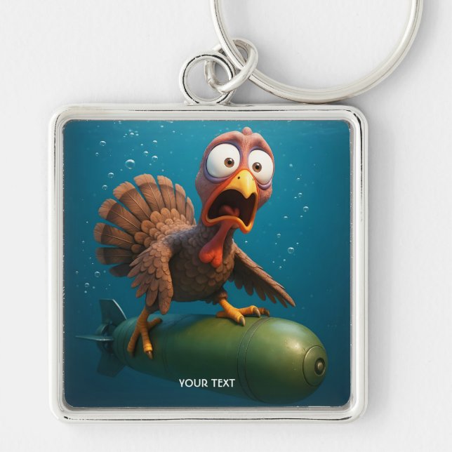 Fantasy Cute  Turkey Sea Torpedo Keychain (Front)