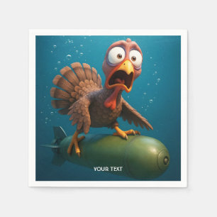 Fantasy Cute Turkey Sea Torpedo Napkins