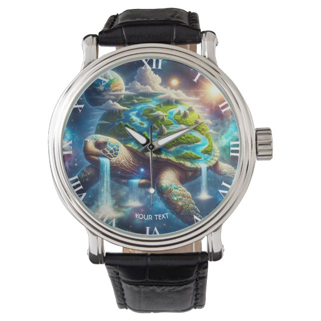 Fantasy Cute Turtle Space Earth Watch (Front)