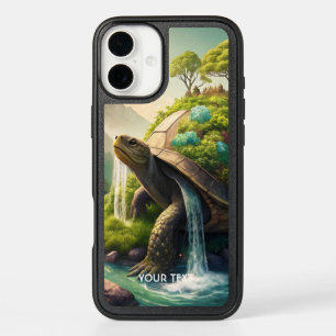 Fantasy Cute Turtle Waterfall Forest iPhone 16 Plus Case