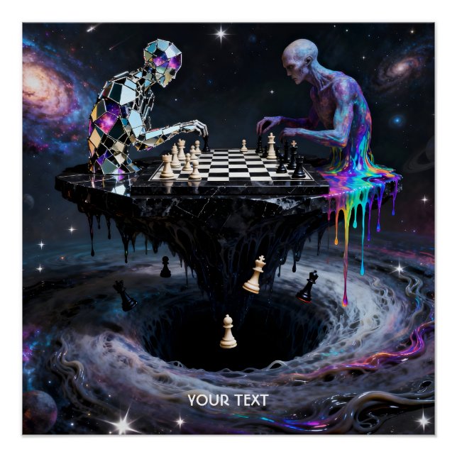 Fantasy Cute Two Chess Players Poster (Front)
