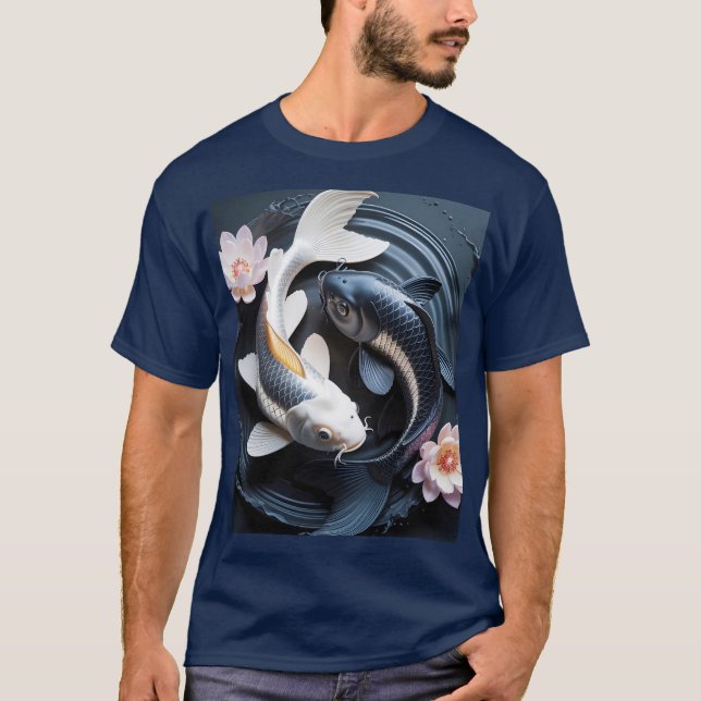 Fantasy Cute Two Koi Fish T-Shirt (Front)