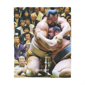 Fantasy Cute Two Sumo Wrestlers Fleece Blanket