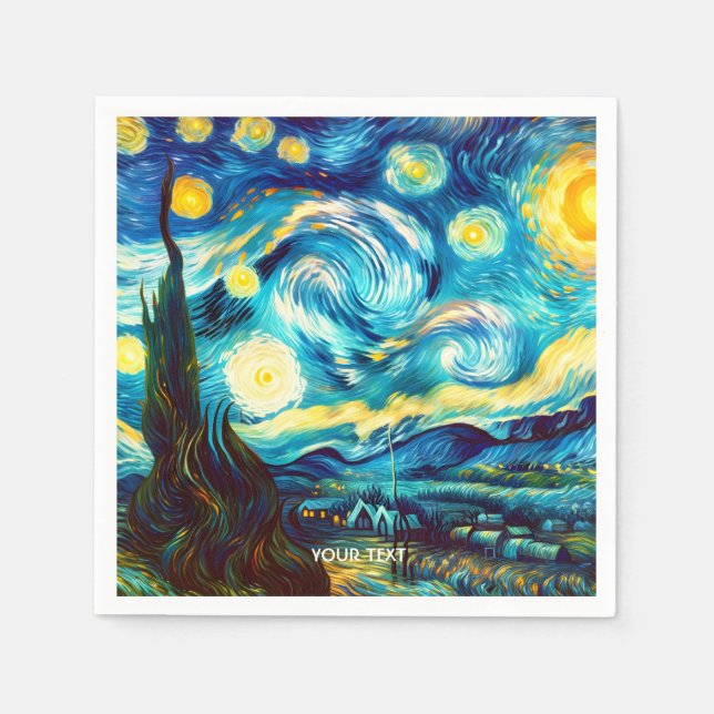 Fantasy Cute Van Gogh Inspired Napkins (Front)