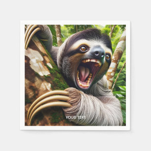 Fantasy Cute Very Angry Sloth Napkins