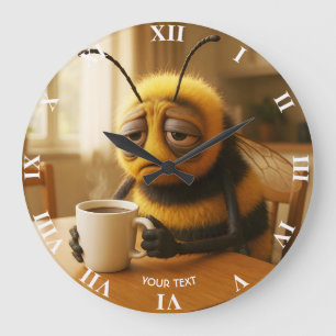 Fantasy Cute Very Tired Bee Large Clock