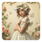 Fantasy Cute Victorian Girl Flowers