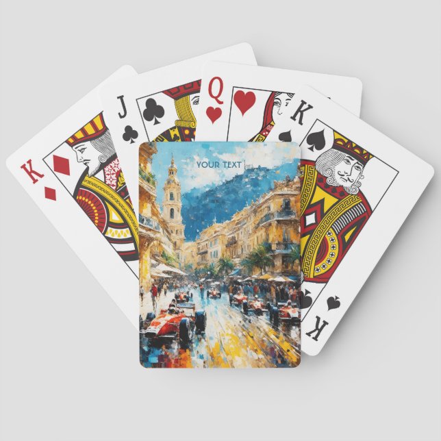 Fantasy Cute Vintage Cars Race Poker Cards (Back)