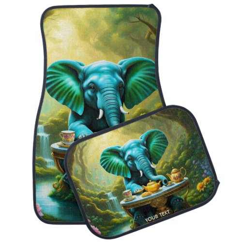 Fantasy Cute Vivid Baby Elephant Breakfast Car Floor Mat