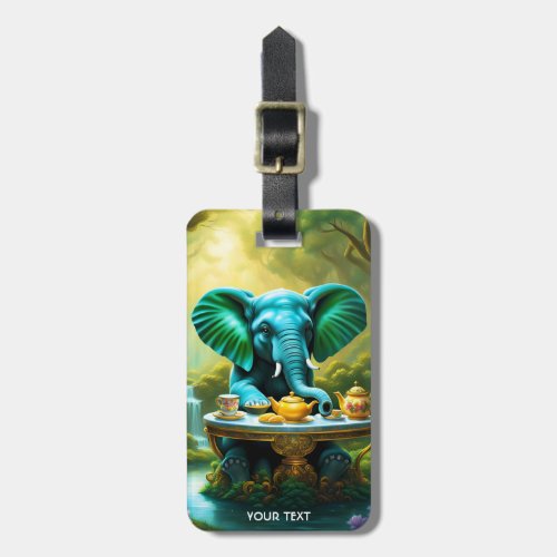 Fantasy Cute Vivid Baby Elephant Breakfast Luggage Tag