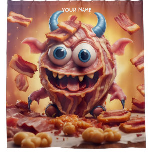 Fantasy Cute Vivid Bacon Funny Creature Shower Curtain