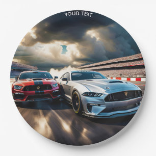 Fantasy Cute Vivid Cars Big Race Paper Plates