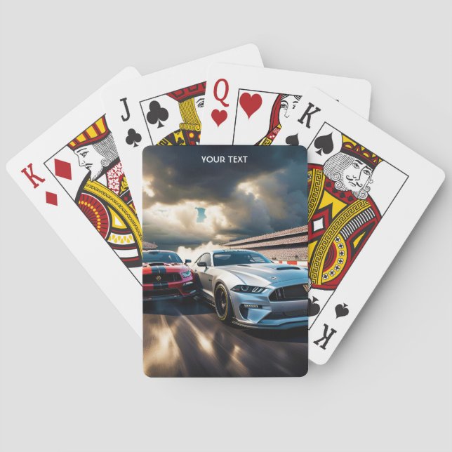 Fantasy Cute Vivid Cars Big Race Poker Cards (Back)