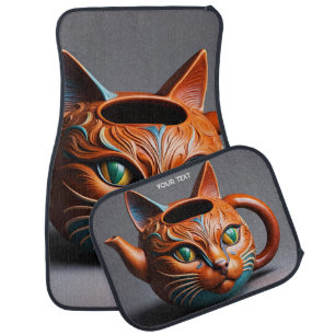 Fantasy Cute Vivid Cat Tea Pot Car Floor Mat