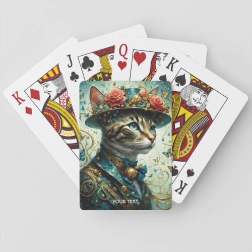 Fantasy Cute Vivid Cat Vintage Hat Playing Cards