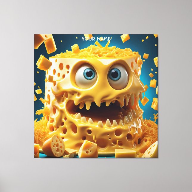 Fantasy Cute Vivid Cheese Funny Monster Canvas Print (Front)