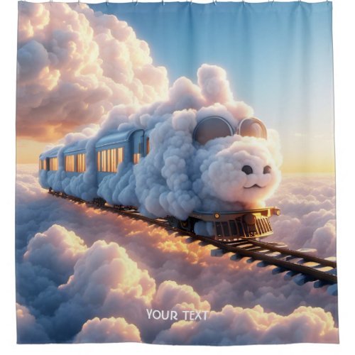 Fantasy Cute Vivid Cloud Train Sunrise Shower Curtain