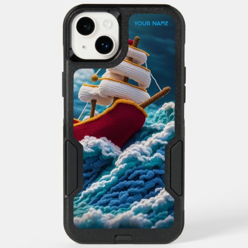 Fantasy Cute Vivid Crochet Ship Waves OtterBox iPhone 14 Plus Case