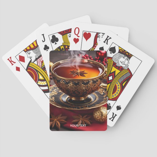 Fantasy Cute Vivid Cup Tea Christmas Poker Cards (Back)