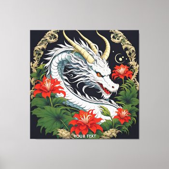 Fantasy Cute Vivid Dragon Flowers Leaves Canvas Print by HumusInPita at Zazzle