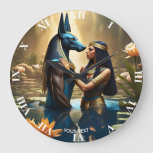 Fantasy Cute Vivid Egypt God Woman Large Clock