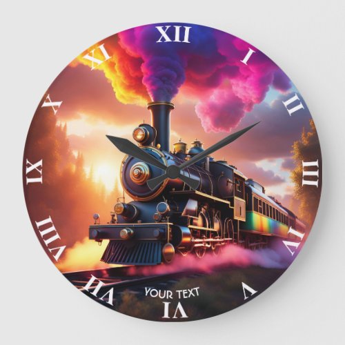 Fantasy Cute Vivid Fall Harvest Festival Large Clock