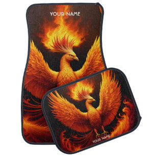 Fantasy Cute Vivid Flames Phoenix Bird Car Floor Mat