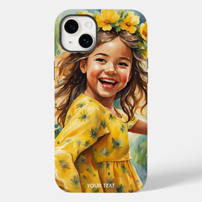 Fantasy Cute Vivid Girl Flowers Rain Case-Mate iPhone Case (Back)