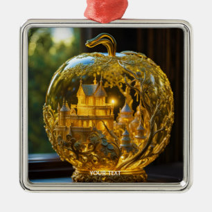 Fantasy Cute Vivid Glass Castle Light Metal Ornament