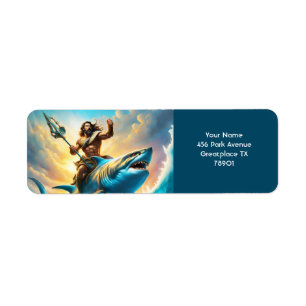Fantasy Cute Vivid Greek God Shark Label