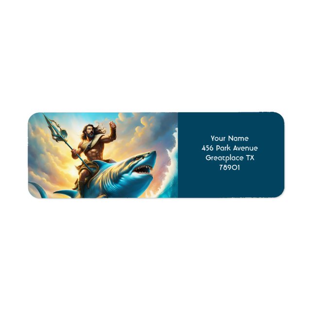 Fantasy Cute Vivid Greek God Shark Label (Front)