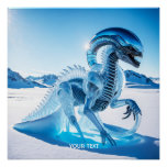 Fantasy Cute Vivid Ice Creature Sculpture Poster at Zazzle
