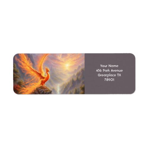 Fantasy Cute Vivid Lake Phoenix Fire Label