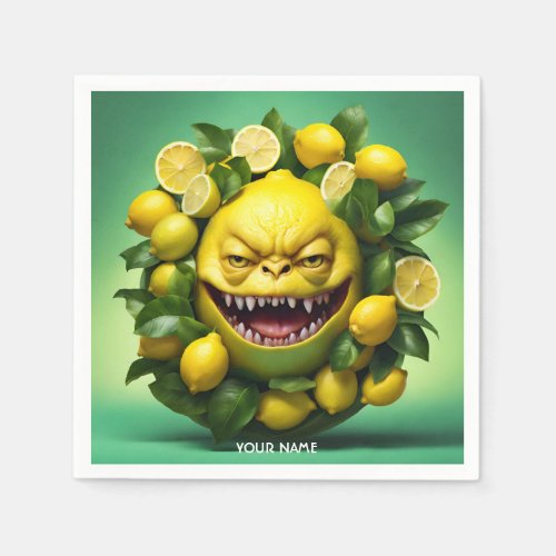 Fantasy Cute Vivid Lemon Funny Creature Napkins