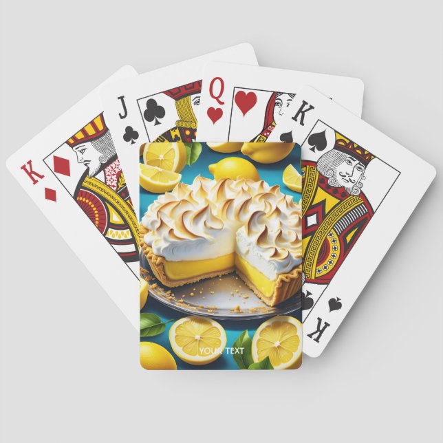 Fantasy Cute Vivid Lemon Meringue Pie Poker Cards (Back)