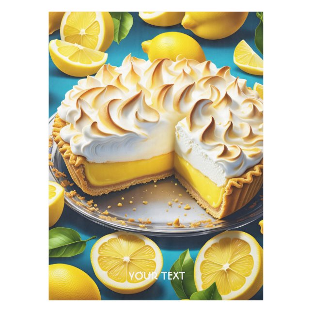 Fantasy Cute Vivid Lemon Meringue Pie Tablecloth (Front)