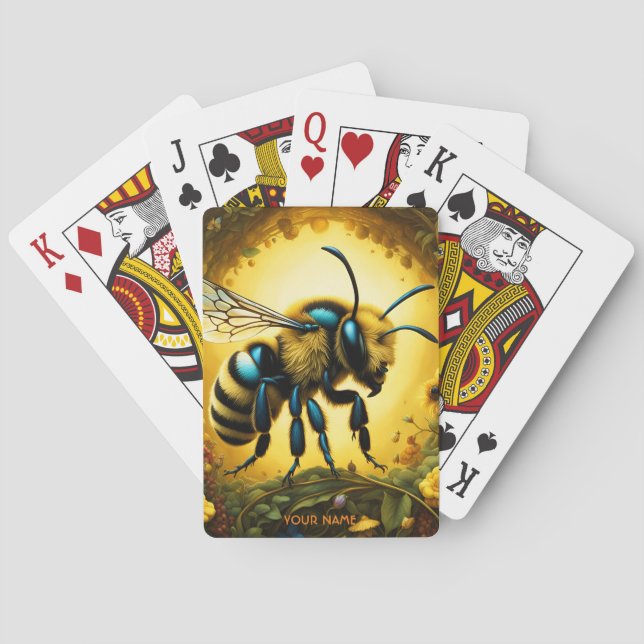 Fantasy Cute Vivid Majestic Great Bee Poker Cards (Back)