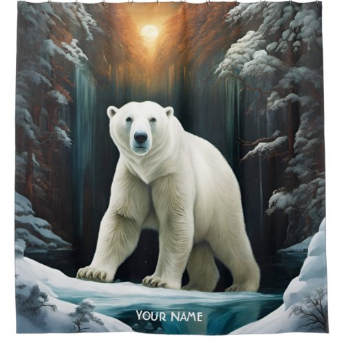 Fantasy Cute Vivid Majestic Polar Bear Shower Curtain