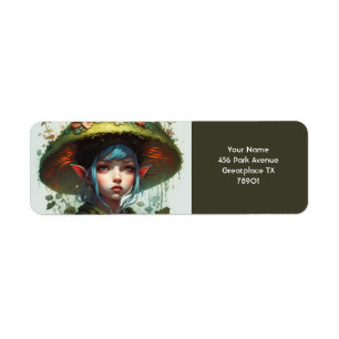 Fantasy Cute Vivid Mushroom Forest Girl Label