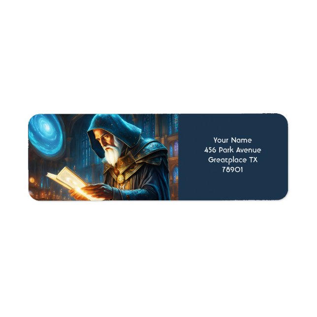 Fantasy Cute Vivid Old Wizard Spell Label (Front)