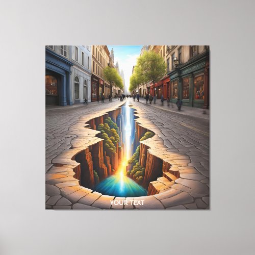 Fantasy Cute Vivid Optical Illusion City Canvas Print