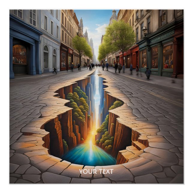 Fantasy Cute Vivid Optical Illusion City Poster (Front)
