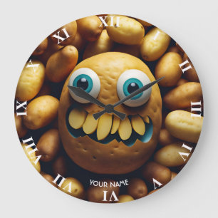 Fantasy Cute Vivid Potato Funny Creature Large Clock