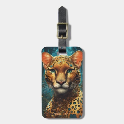 Fantasy Cute Vivid Romantic Big Cat Luggage Tag