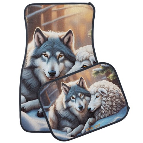 Fantasy Cute Vivid Sheep Wolf Winter Car Floor Mat