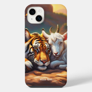 Fantasy Cute Vivid Sleeping Tiger Goat iPhone 14 Plus Case
