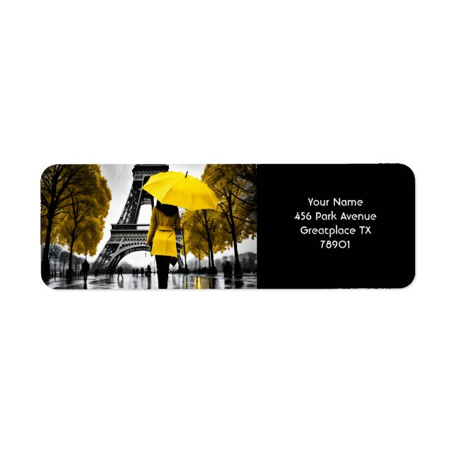 Fantasy Cute Vivid Yellow Coat Paris Label (Front)