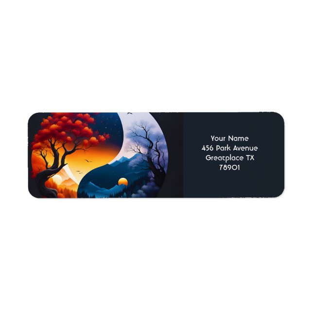 Fantasy Cute Vivid Yin-Yang Winter Autumn Label (Front)
