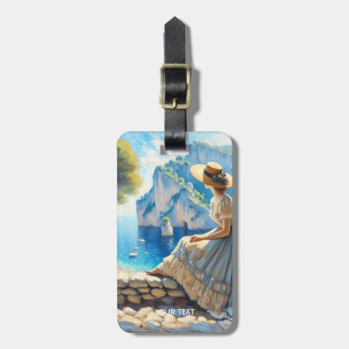 Fantasy Cute Watercolor Women Sea Luggage Tag