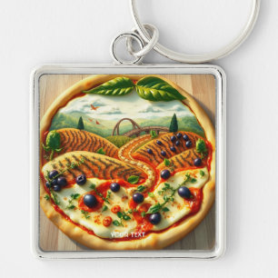 Fantasy Cute Whimsical Italian Landscape Keychain